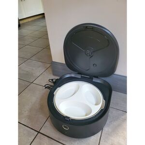 USED. PETLIBRO POLAR BLACK PLASTIC BOWL 3-MEAL SMART APP CONTROLLED CAT FEEDER